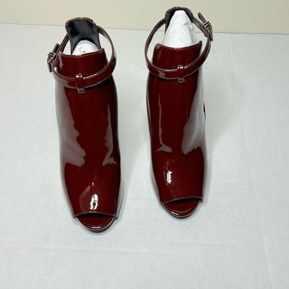 Michael Kors Burgundy Lawson Open Toe Bootie NEW Size 10 - Picture 3 of 10
